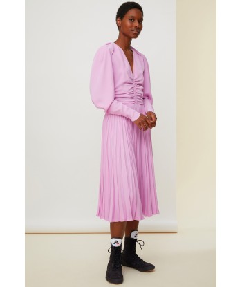 Robe plissée à col twisté vente chaude votre 