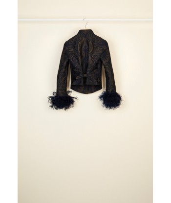 Veste en jacquard avec plumes pas cher chine