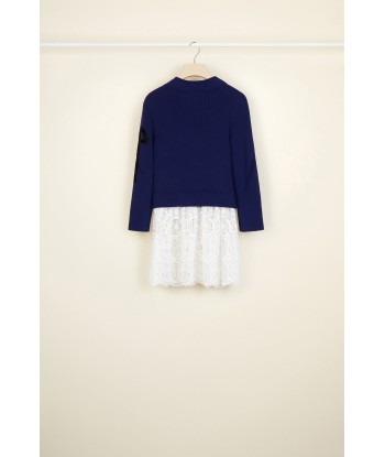 Pull breton en coton avec décoration guipure français