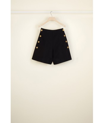 Short en coton à taille haute soldes