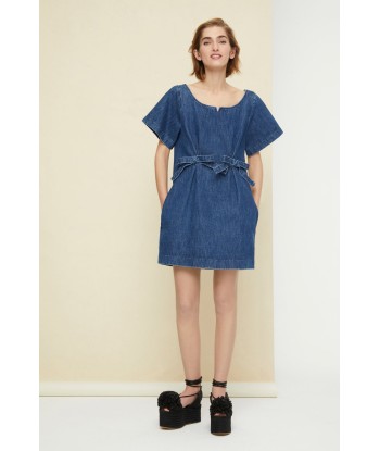 Robe courte en denim à noeuds les muscles