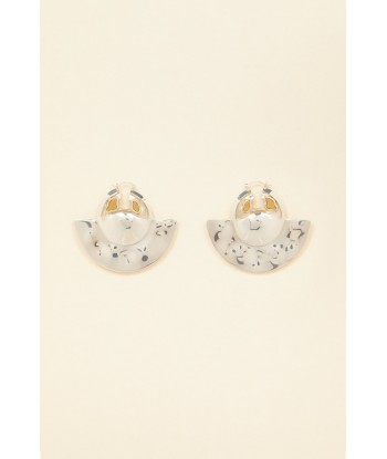 Boucles d’oreilles demi-lune en laiton et pierres l'achat 