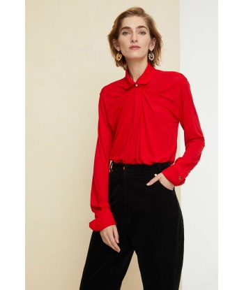 Blouse en jersey à col claudine Comparez plus de prix