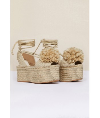 Espadrilles compensées à pompons votre