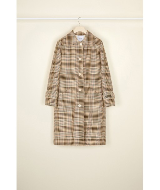 Manteau en gabardine tartan en stock