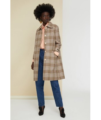 Manteau en gabardine tartan en stock