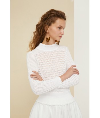 Pull en crochet en coton bio france