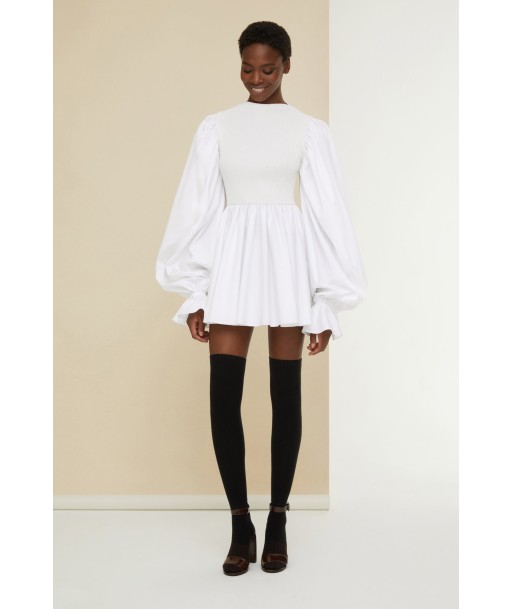 Robe courte à manches volumineuses en coton bio et laine Comparez plus de prix