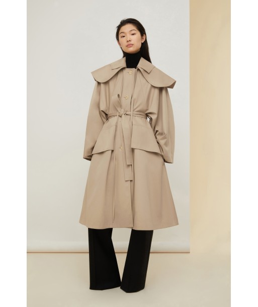 Manteau ample en gabardine bio avec col amovible JUSQU'A -70%! 