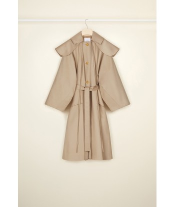 Manteau ample en gabardine bio avec col amovible JUSQU'A -70%! 