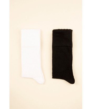 Lot de deux paires de chaussettes en coton bio - Noires et Blanches d'Europe débarque