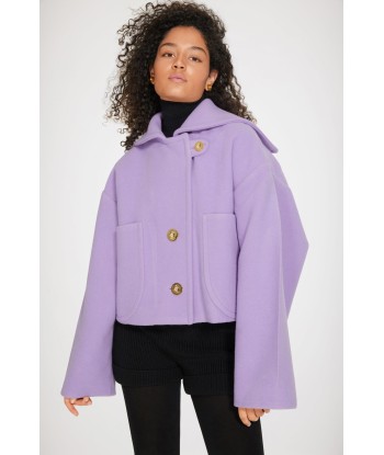 Manteau court en laine double face pas cher 