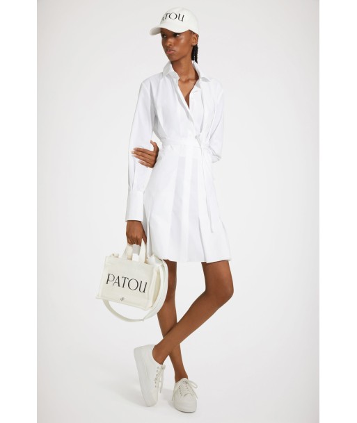 Robe chemise plissée en coton bio rembourrage situé sous