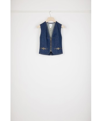 Gilet zippé en denim bio en stock