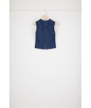 Gilet zippé en denim bio en stock