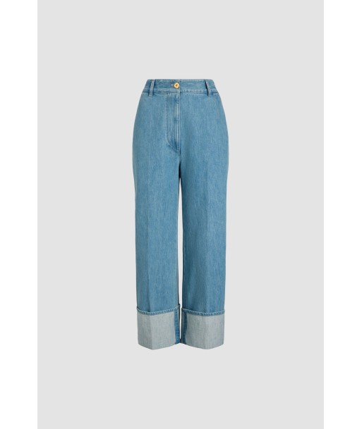 Pantalon iconique à revers en denim bio online