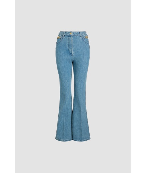 Pantalon évasé en denim bio outlet