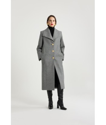 Manteau long en laine texturée suggérées chez