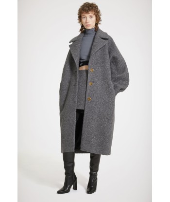 Manteau cocon en laine bouclée mélangée offre 