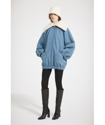 Veste oversize en denim bio et faux shearling plus qu'un jeu 