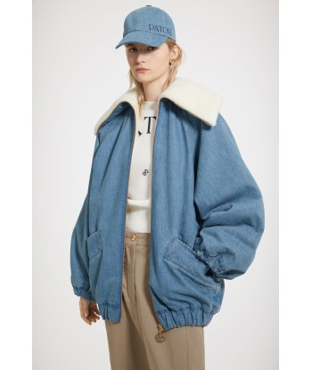 Veste oversize en denim bio et faux shearling plus qu'un jeu 