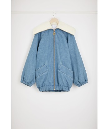 Veste oversize en denim bio et faux shearling plus qu'un jeu 