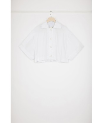 Chemise courte à motif ondulé en coton éco-responsable destockage