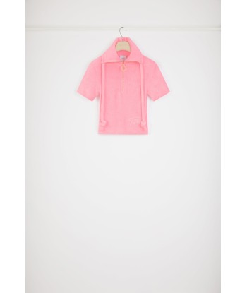 Polo à col zippé en jersey éponge de coton bio commande en ligne