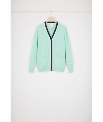 Cardigan à col contrasté en coton et laine Comparez plus de prix