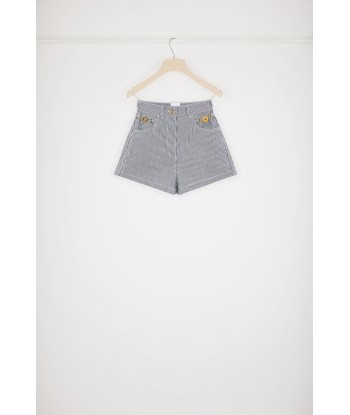 Mini short en denim rayé solde