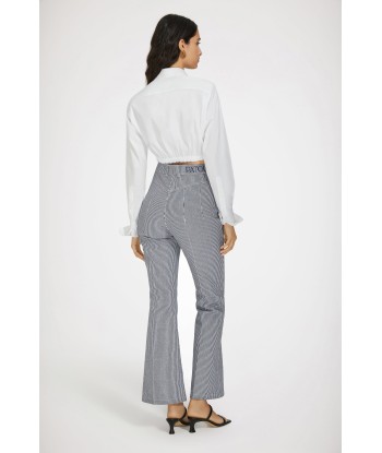 Pantalon évasé en denim bio rayé 50-70% off 