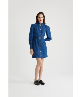 Robe courte en denim bio de France