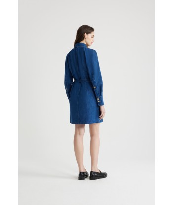 Robe courte en denim bio de France