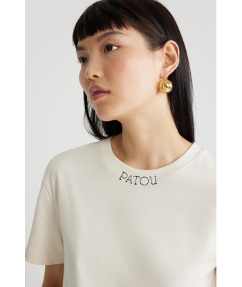 T-shirt Patou brodé en coton bio brillant des détails fins