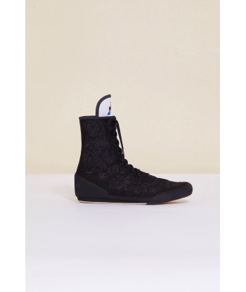 Bestickte High-Top-Sneaker - Schwarz les ligaments