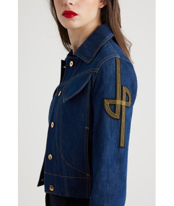 Jacke aus Denim mit gesticktem Logo Venez acheter